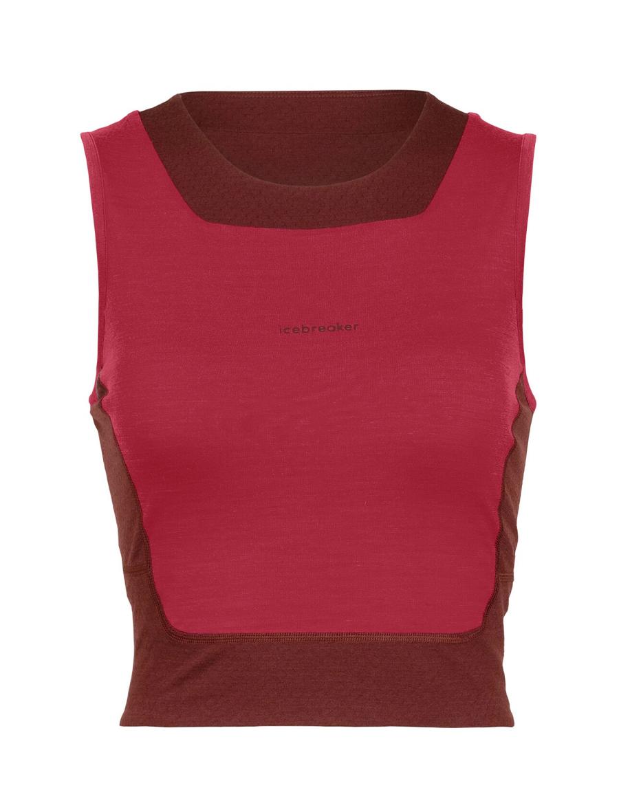 Cherry / Espresso Women's Icebreaker ZoneKnit™ Merino Cropped Bra-Tank T Shirts | USA 1573EBCX